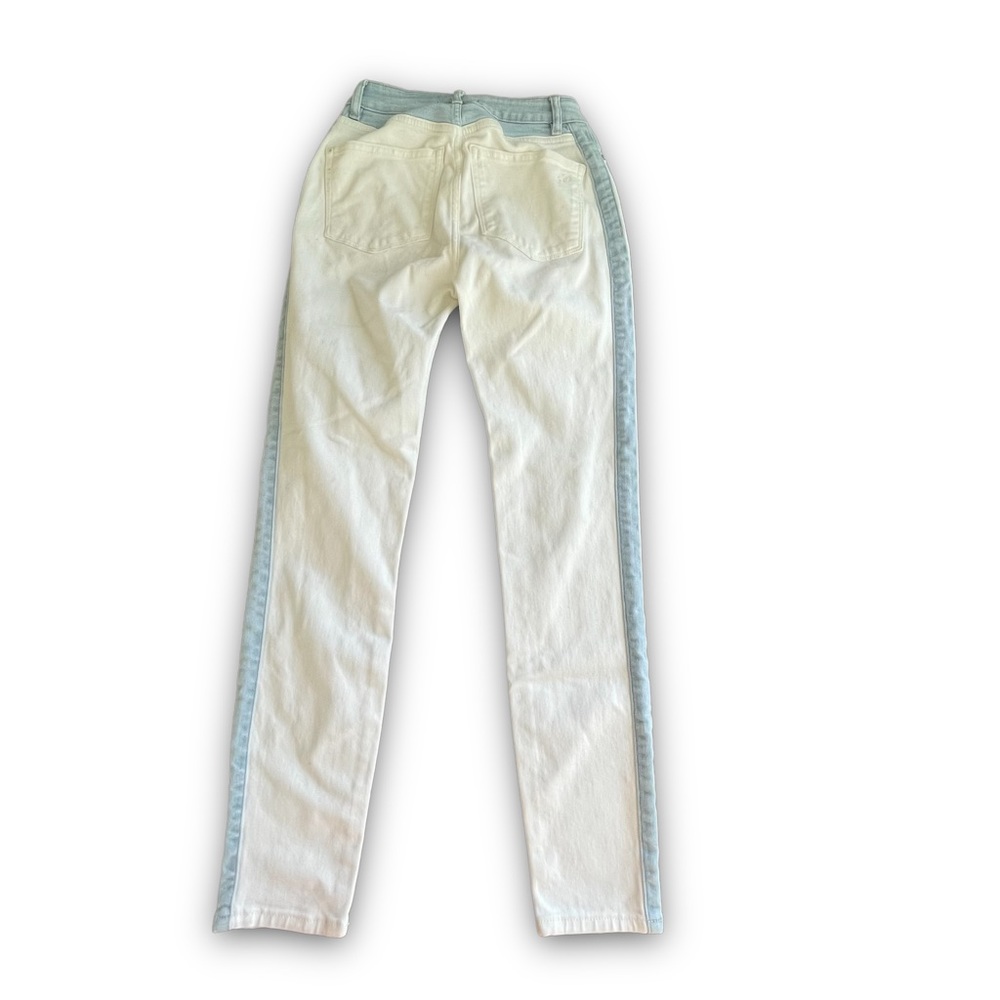 DL1961 Farrow High-rise Skinny Lightwash/White Colorblock Jeans Size 27